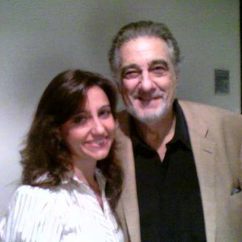 Eva Tenorio junto a Plácido Domingo